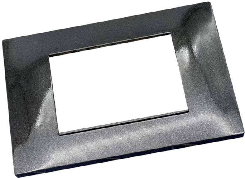 4-seater black plate compatible with Vimar Plana EL1049 