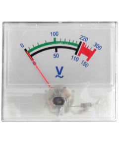 300VAC analogue panel voltmeter with white dial EL677 FATO