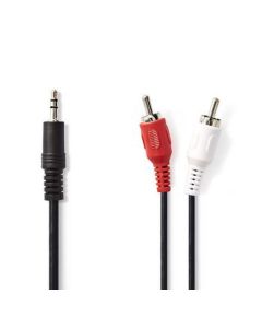 Stereo Audio Cable | 3.5mm Male - 2x RCA Male | 3.0 m | Black ND150 Nedis