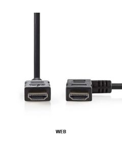 Cavo HDMI Alta Velocità con Ethernet Connettore HDMI - Connettore HDMI Con angolo a destra 2m Nero ND9205 Valueline