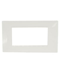 Placa de 4 plazas blanca compatible con Vimar EL2216 
