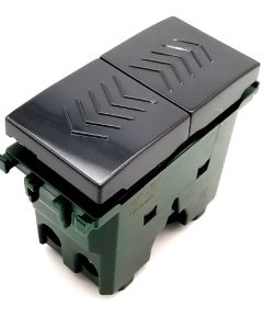 Double button 10A-250V black compatible with Vimar series EL2406 