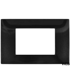 Placa de tecnopolímero negro de 3 plazas compatible con Matix EL1182 