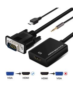 Adattatore audio/video da VGA ad HDMI con jack audio per trasmissione audio WB2471 