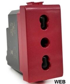 Bivalent 10-16A socket for signaling dedicated line / red emergency, Living International compatible EL1019 