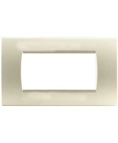4-gang technopolymer plate in light gray color compatible with Living International EL2429 