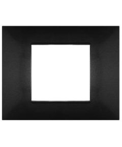 Placca in tecnopolimero 2 posti color nero compatibile Vimar Plana EL1334 