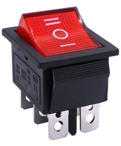 Rocker Switch DPDT ON / OFF / ON 6 Pin 3 Positions 6A 250V 10A 125V with LED light N457 