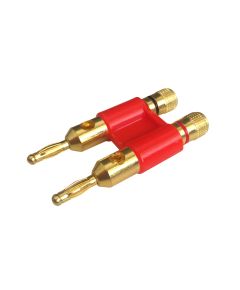 Double connector with banana plug and wire clamps - red 01950 