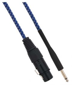 XLR female Cannon cable to Jack 6.35 male 3 meters Mono - White / Blue SP038 