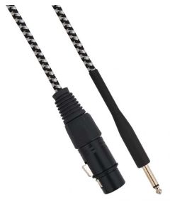 XLR female Cannon cable to Jack 6.35 male 3 meters Mono - White / Black SP417 