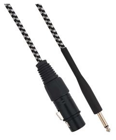 XLR female Cannon cable to Jack 6.35 male 5 meters Mono - White / Black SP294 