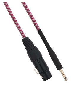 XLR female Cannon cable to Jack 6.35 male 5 meters Mono - White / Fuchsia SP264 