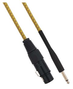 XLR female Cannon cable to Jack 6.35 male 1.5 meters Mono - Yellow / Brown SP042 