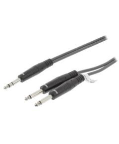Câble audio stéréo 6,35 mm mâle - 2x 6,35 mm mâle 3,0 m gris foncé SX340 Sweex
