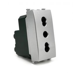 Bivalent 10-16A 250V gray Vimar compatible socket EL1563 