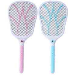 Rechargeable electric racket repels mosquitoes with LEDs in various colors F1003 