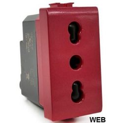 Bivalent 10-16A socket for signaling dedicated line / red emergency, Living International compatible EL1019 