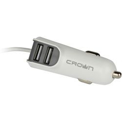 Car charger with two USB 3.1A ports and Crown Micro USB cable CMCC-005 Crown Micro