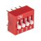 DIP Switch NDS-04-V, SPST, 25 mA, 4 Position, Raised Actuator, Through Hole ND4660 