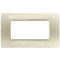 Placca in tecnopolimero 4 posti color grigio chiaro compatibile Living International EL2429 