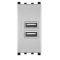 Alimentatore doppia presa USB 90-265V output 5V 2A grigio compatibile Vimar Plana EL1346 